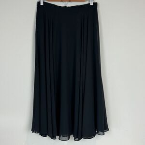 Vintage Lord & Taylor Black Crepe Full Circle Maxi Skirt Size 11/12, 29" Waist